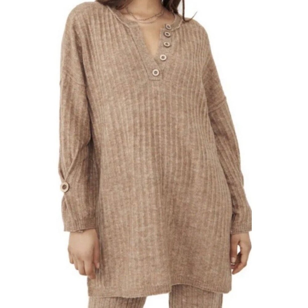 Women’s Intimately Free People Around The Clock Tunic Sweater Brown Size Medium - Picture 9 of 9